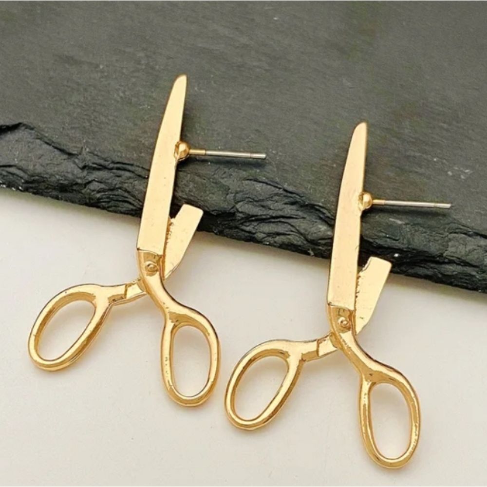 Metallic Scissors unique earrings